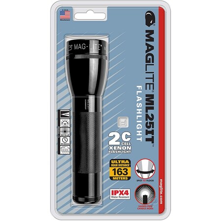 Mag Instrument Maglite ML25IT 2-Cell C Black Incandescent Flashlight ML25IT-2016